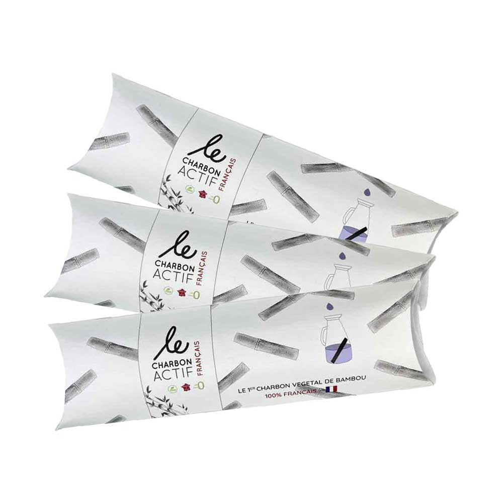 X3 Charbons de bambou 100% français filtre à eau-0