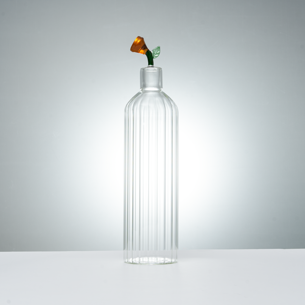 Carafe en verre 1L + 1 charbon de bambou-1